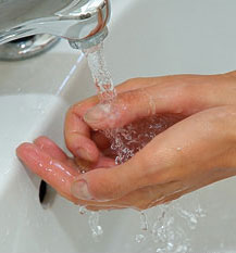 washing hands